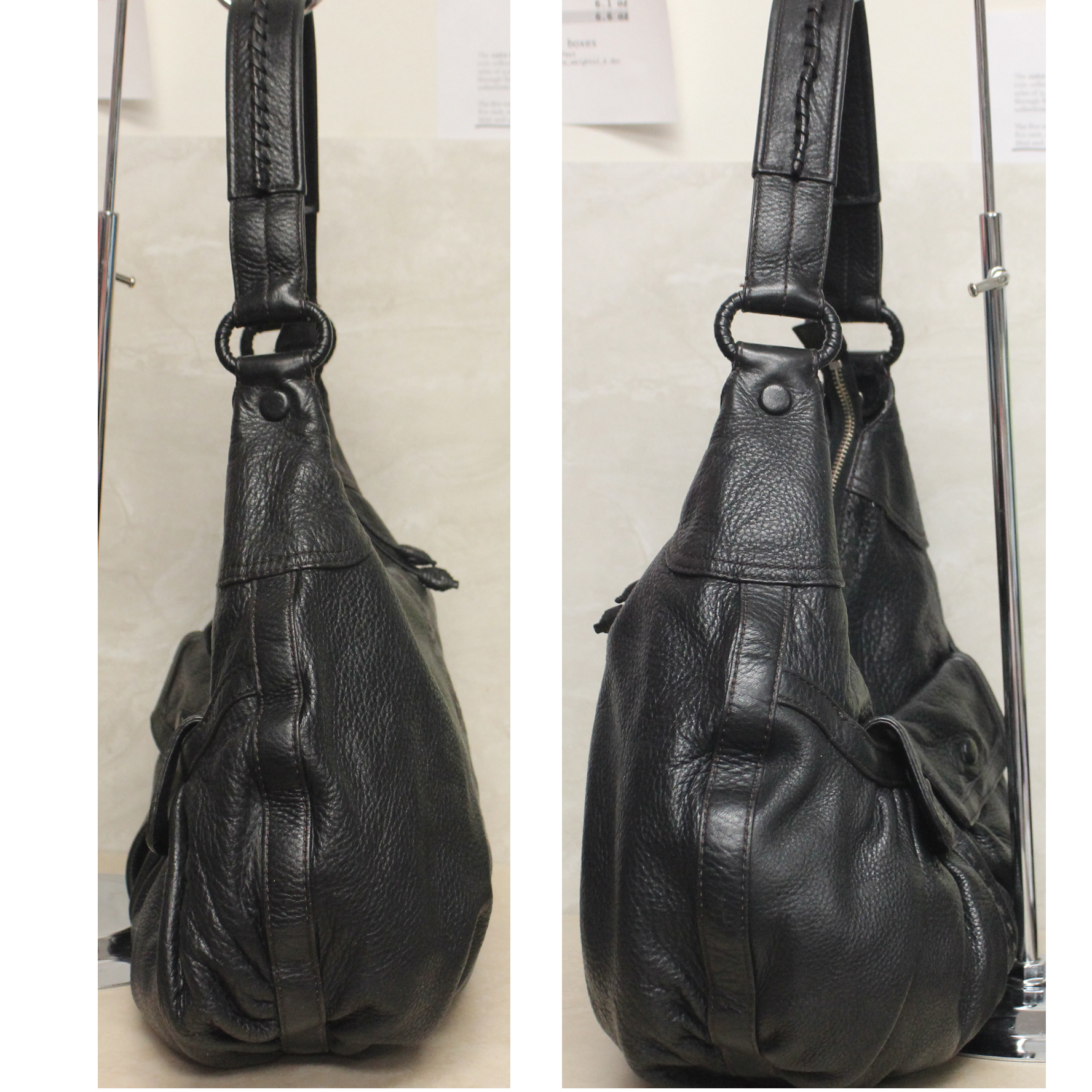 Cole Haan Large Black Leather Hobo Handbag (DM310) | eBay