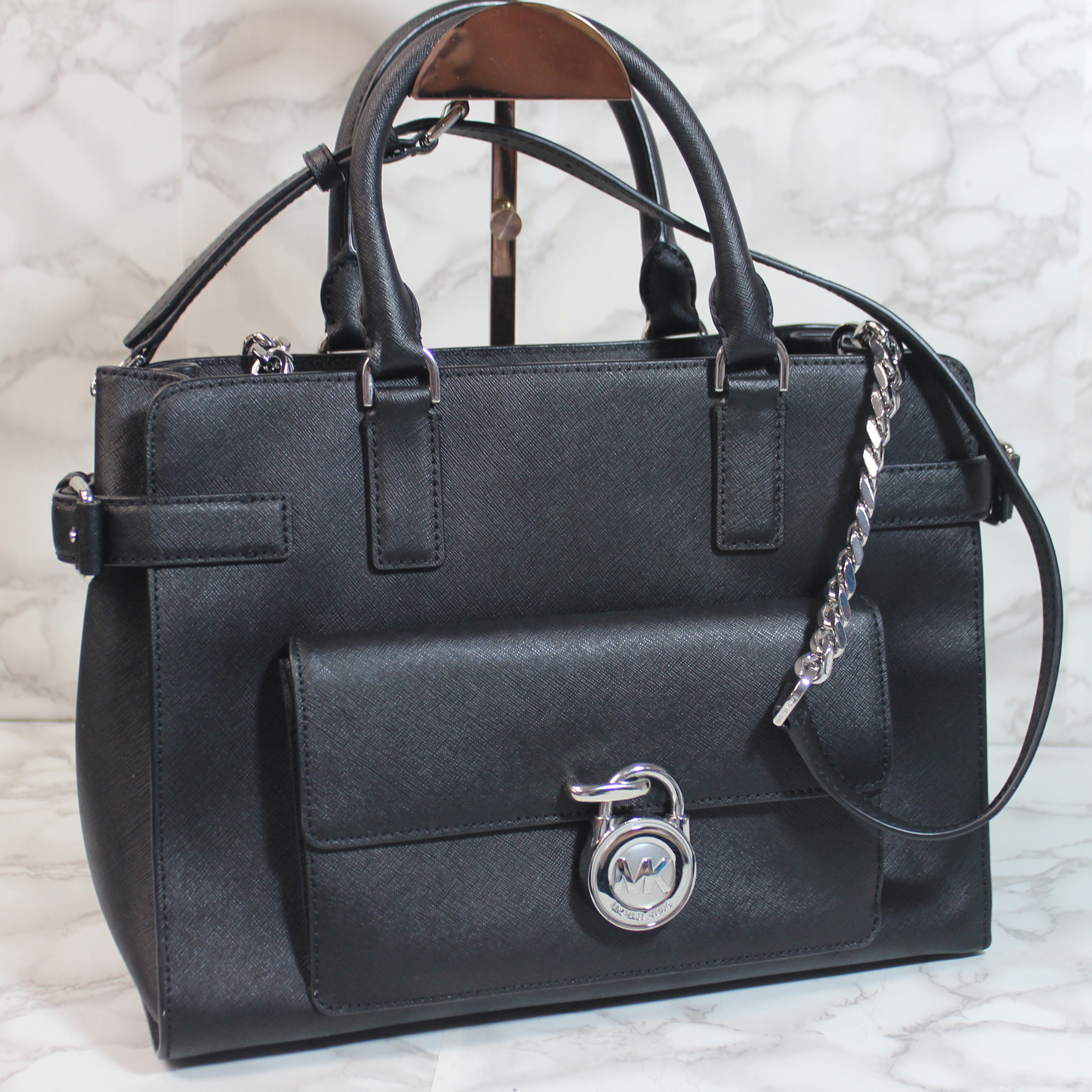 michael kors emma small leather satchel