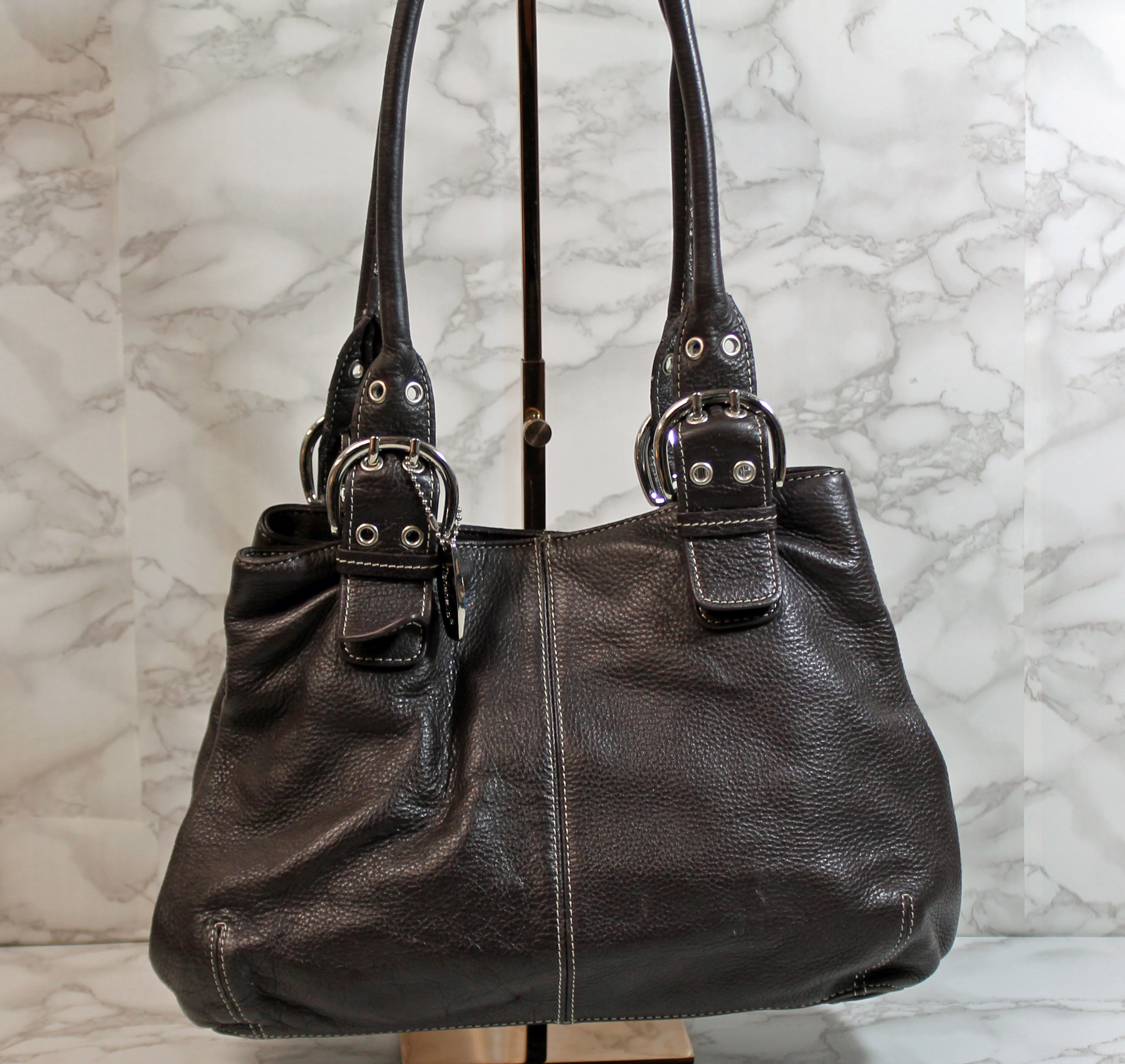 Tignanello Brown Leather Shoulder Bag Handbag (AP 611 ) | eBay