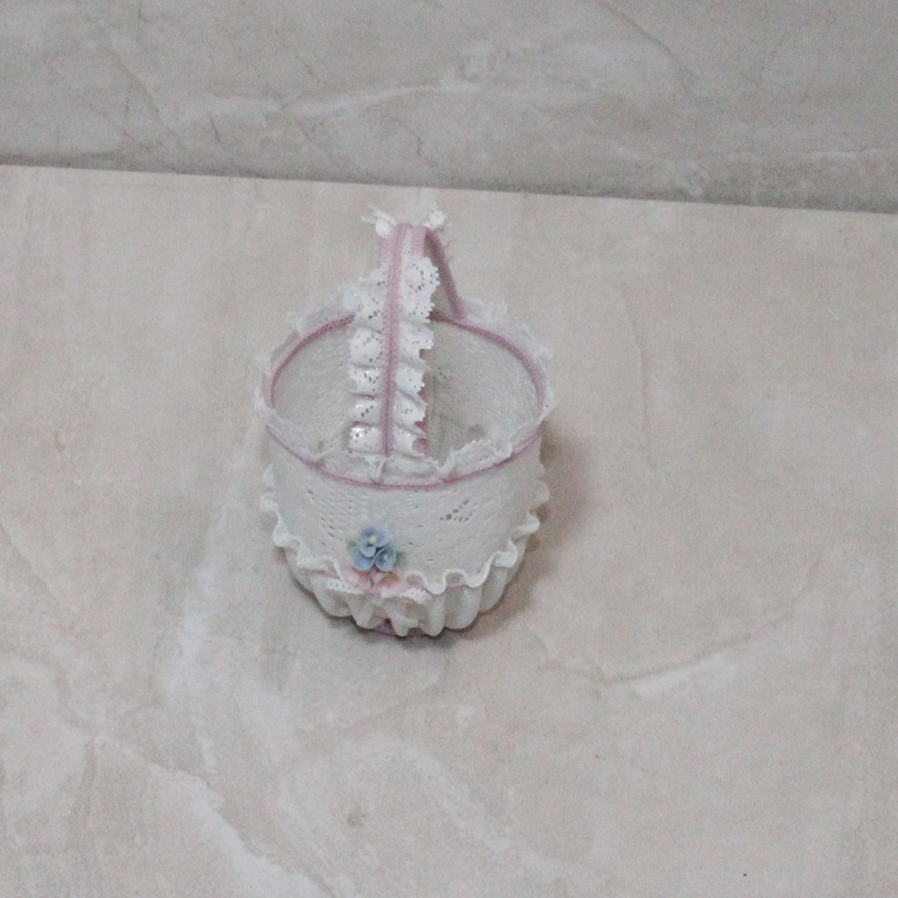 Cesta redonda Lladro 1557, SM con rosa TAL CUAL (BD 00200) - Imagen 1 de 5